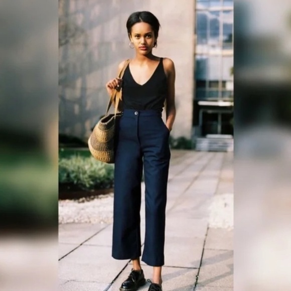 Caves Collect Lucie Wide Leg Cropped Wool Pants, Size 0 - Picture 1 of 4